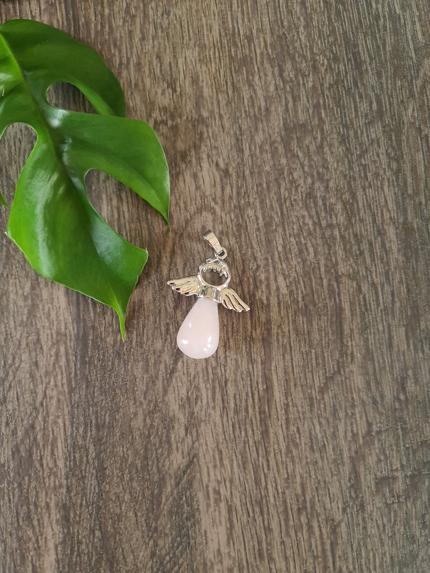Anhänger Engel Rosenquarz